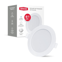 Врізний світлодіодний світильник 1-RDL-0641-IP MAXUS RDL 6W 4100K IP44, Maxus, 1-RDL-0641-IP