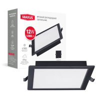 Врізний світлодіодний світильник 1-RDL-1241-IPS-BL MAXUS RDL 12W 4100K IP44 Square Black