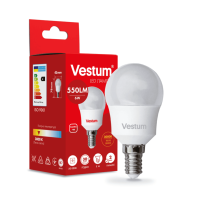 Світлодіодна лампа Vestum G45 6W 3000K 220V E14 1-VS-1204, Vestum, 1-VS-1204