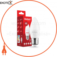 Лампа LED Vestum C37  6W 4100K 220V E27