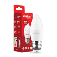 Світлодіодна лампа Vestum C37 6W 3000K 220V E27 1-VS-1302, Vestum, 1-VS-1302