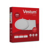 Круглий світлодіодний врізний світильник Vestum 6W 4000K 220V 1-VS-5102, Vestum, 1-VS-5102