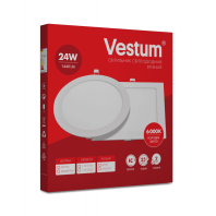 Круглий світлодіодний врізний світильник Vestum 24W 6000K 220V 1-VS-5106