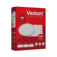 Квадратний світлодіодний врізний світильник Vestum 3W 4000K 220V 1-VS-5201, Vestum, 1-VS-5201