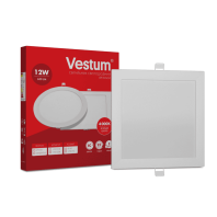 Квадратний світлодіодний врізний світильник Vestum 12W 4000K 220V  1-VS-5204, Vestum, 1-VS-5204