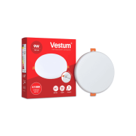 Круглий світлодіодний врізний світильник "без рамки" Vestum 9W 4100K 1-VS-5504