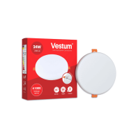 Круглий світлодіодний врізний світильник "без рамки" Vestum 24W 4100K 1-VS-5507