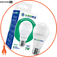 LED лампа LEDEX , 7W, E27, 665lm, 4000К нейтральний, матове скло, 270град, чіп: Epistar (Тайвань)