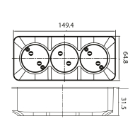 Розетка потрійна без заземлення біла POWER MAX-3, Horoz Electric, 104-008-0001-010