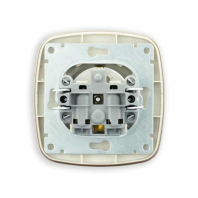 Розетка одинарна з заземленням чорний-золото ELA, Horoz Electric, 112-007-0006-040