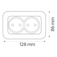 Розетка подвійна з заземленням біла ELA, Horoz Electric, 112-007-0008-010