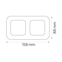 Рамка 2-на золото ELA, Horoz Electric, 112-007-0012-030
