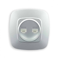 Розетка подвійна комп’ютерна срібло ELA, Horoz Electric, 112-007-0017-020