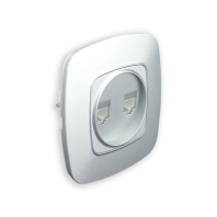 Розетка подвійна комп’ютерна срібло ELA, Horoz Electric, 112-007-0017-020