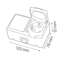 Розетка накладна 2-на з заземленням з кришкою ATOM, Horoz Electric, 112-100-0002-010