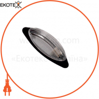 Светильник ERKA 1205 D.i.-Black, настенно-потолочный со встроенным датчиком движения, овальный, черный/прозрачный, E27, IP 20