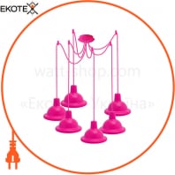 Світильник ERKA 1303-626 LED, стельовий, 6x12W, 6400K, 2м, рожевий