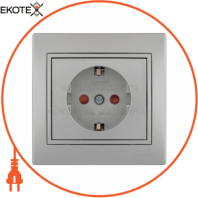 Розетка с защитой от детей - FireProof Бакелит 701-1010-124B Цвет Серый металлик 16A 250V~