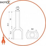 Enext s4037009 изолированный наконечник e.terminal.stand.te.2.4. orange (te4012 orange) 2x4 кв. мм, оранжевый