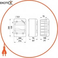 Enext 6663-113 корпус пластиковый, навесной (nt) 13-модульный, однорядный, ip 40