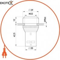 Кнопка e.SB7.33 зелена з фіксацією NO+NC, Enext, p0810004