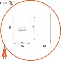 Enext RP-6-P шкаф распределительный e.mbox.rp-6-p металлическая, встраиваемая, 6 мод. 215х150х125 мм