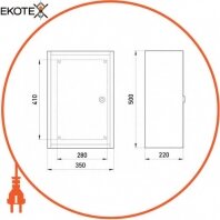 Enext БМ-50+П бокс монтажный навесной бм-50+п (350х500х220) ip54