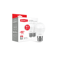 Набір LED ламп Maxus G45 6W тепле світло E27 (2-LED-541-01), Maxus, 2-LED-541-01