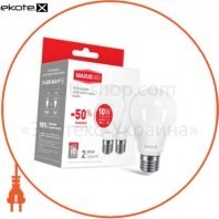 Лампа світлодіодна A60 10W 4100K 220V E27 (по 2 шт.)