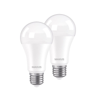 Лампа світлодіодна A60 12W 4100K 220V E27 (2шт), Maxus, 2-LED-778