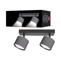 Світильник точковий накладний поворотний без лампи MAXUS Wave Spot Base GX53x2 Black, Maxus, 2-MAX-SW-GX53-BL