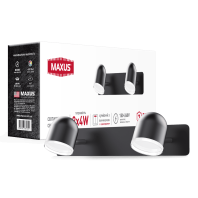 Спот світильник на 2 лампи MAXUS MSL-01W 2x4W 4100K чорний, Maxus, 2-MSL-10841-WB