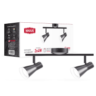 Спот світильник на 2 лампи MAXUS MSL-02C 2x4W 4100K чорний, Maxus, 2-MSL-20841-CB