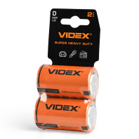 Батарейка сольова Videx R2OP/D 2шт SHRINK CARD, Videx, 21152