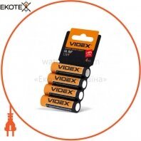 Videx Батарейка солевая Videx R6P/AA 4pcs shrink card 60 шт/уп