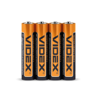 Videx  Батарейка солевая Videx R03P/AAA 4pcs SHRINK 60 шт/уп