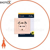 Розетка з заземленням з 2 USB Emily 9215 крем ELCOR