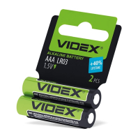 Videx Батарейка щелочная LR03/AAA 2pcs shrink card 60 шт/уп