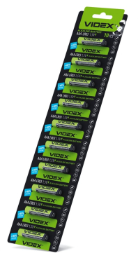 Батарейка лужна Videx LR03/AAA  1шт х 10 BLISTER
