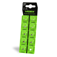 Батарейка часовой Videx AG 0 LR521 BLISTER CARD 10 шт