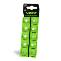 Батарейка годинникова Videx AG 5/LR754 BLISTER CARD 10 шт, Videx, 23268
