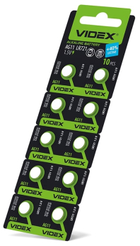 Батарейка годинникова Videx AG11/LR721 BLISTER CARD 10 шт