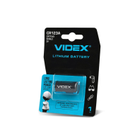 Батарейка літієва Videx CR123A 1шт BLISTER CARD, Videx, 23459