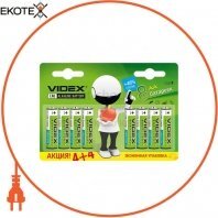 Videx 23483 videx батарейка щелочная lr6/aa 8 pcs blister card 80 шт/уп