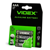 Батарейка лужна Videx LR03/AAA 8шт Blister Card, Videx, 23484