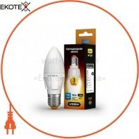LED лампа VIDEX C37 6W 4100K E27 220V, Videx, 23521