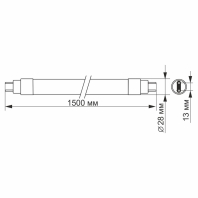 LED лампа VIDEX T8 24W 1.5M 4100K матова, Videx, 23921