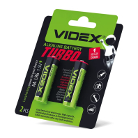 Батарейка лужна Videx LR6/AA Turbo 2шт BLISTER, Videx, 24238