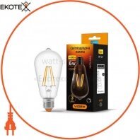 LED лампа VIDEX Filament ST64FD 6W E27 4100K 220V диммерная