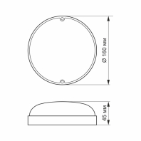 LED світильник IP65 круглий VIDEX 9W 5000K білий, Videx, 24360